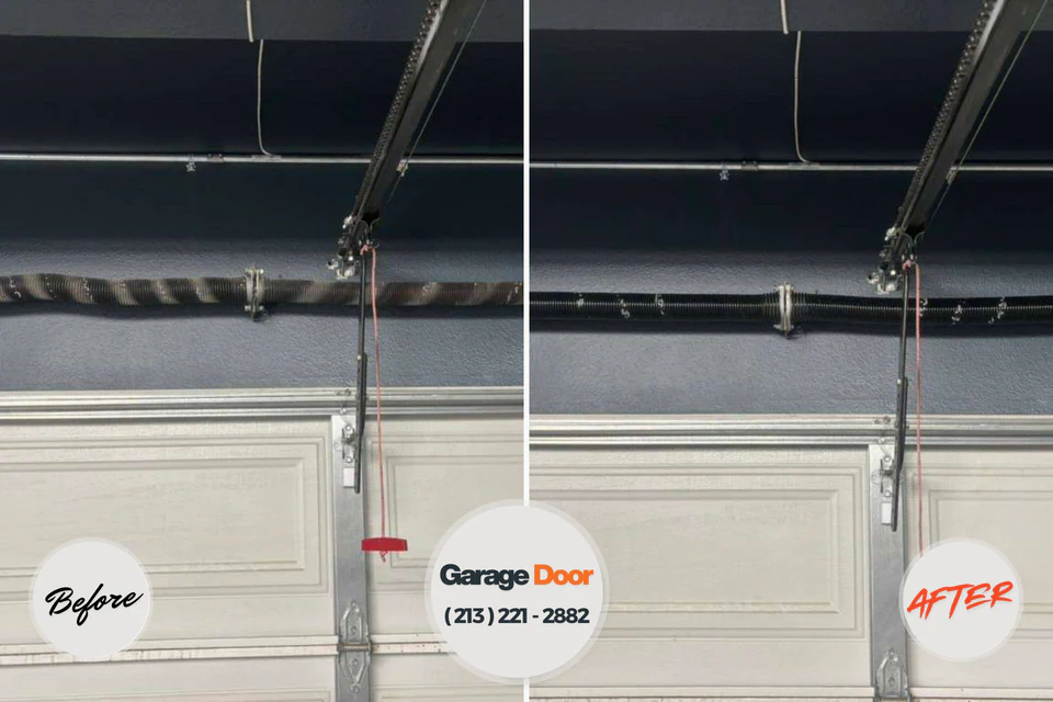 Before and after: garage door repair Princeton Junction, NJ